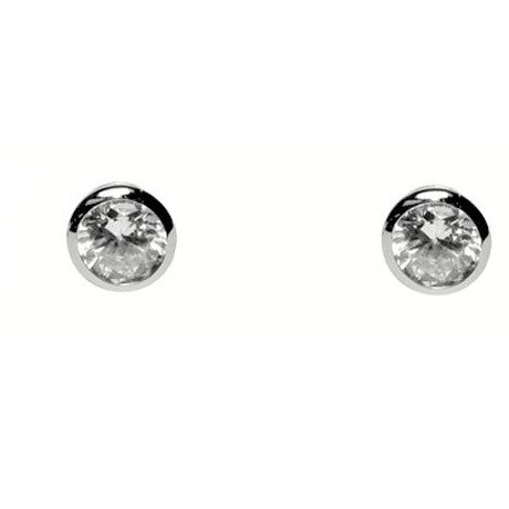 Simica Round Cut Bezel Stud Earrings – 6mm | 0.5ct