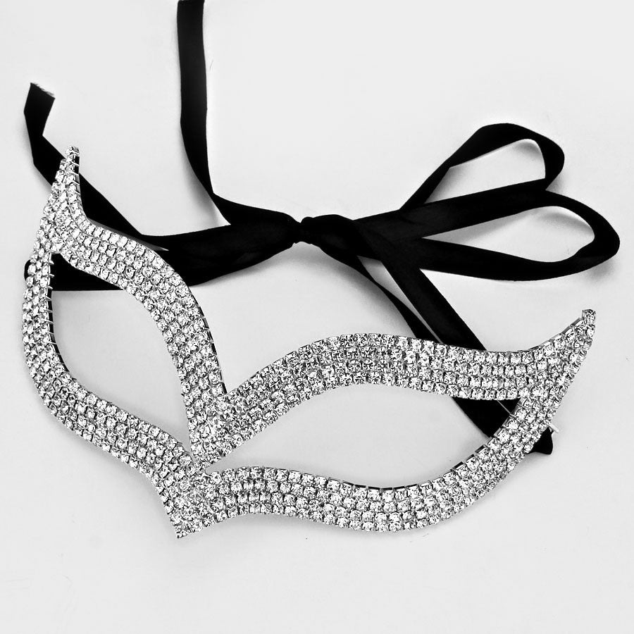 Sirene Modern Cat Eye Masquerade Mask | Crystal - Beloved Sparkles
- 2