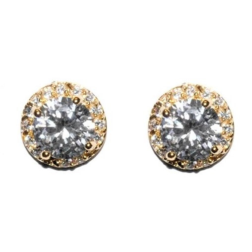 Starla 8mm Round CZ Halo Stud Earrings | 2ct