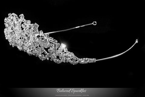Azalea Crystal Flower Silver Tiara | Swarovski Crystal - Beloved Sparkles
 - 2