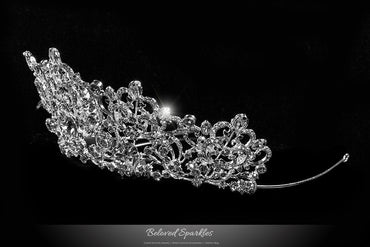 Lorelei Royal Statement Silver Tiara | Swarovski Crystal - Beloved Sparkles
- 2