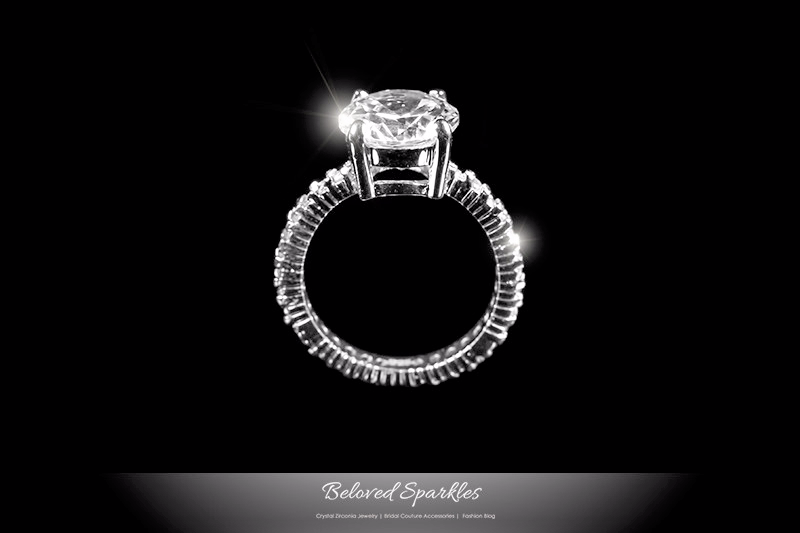 Anika 10mm Round Solitaire Engagement Ring | 4.5ct | Sterling Silver - Beloved Sparkles