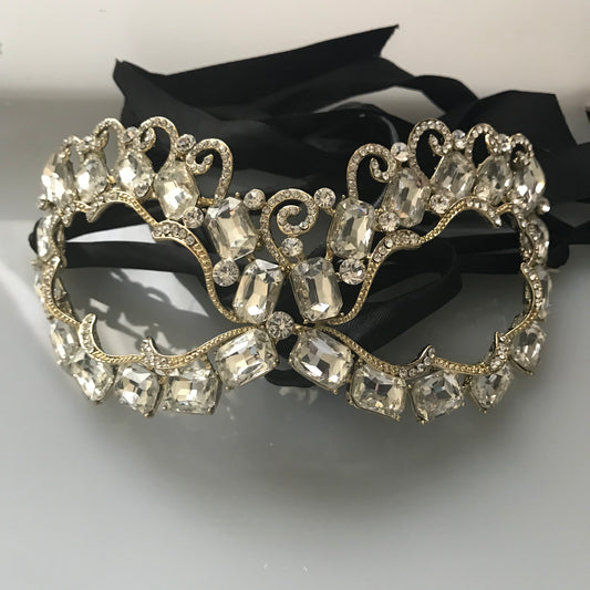 Annika Art Deco Crystal Masquerade Mask