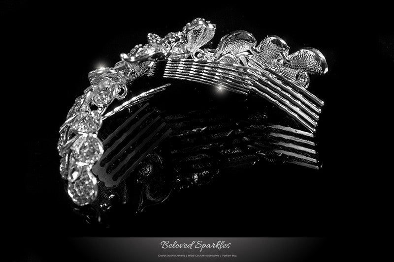 Jetta Delicate Floral Hair Comb | Crystal - Beloved Sparkles
- 3