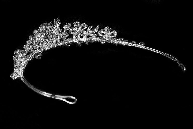 Judith Floral Cluster Silver Tiara | Swarovski Crystal - Beloved Sparkles
- 3
