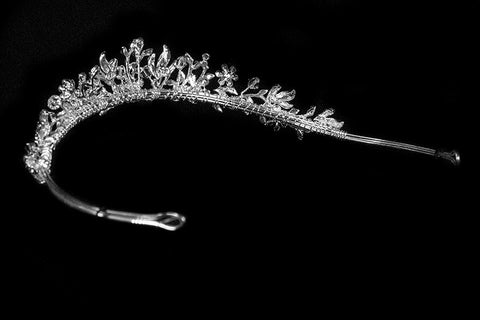 Gretchen Floral Cluster Crystal Tiara | Swarovski Crystal - Beloved Sparkles
 - 3