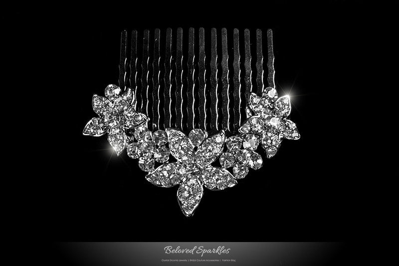 Frannie Petite Flower Hair Comb | Crystal - Beloved Sparkles