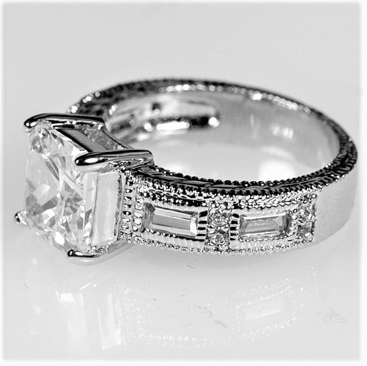 Halle 8mm Princess CZ Engagement Ring | 3ct