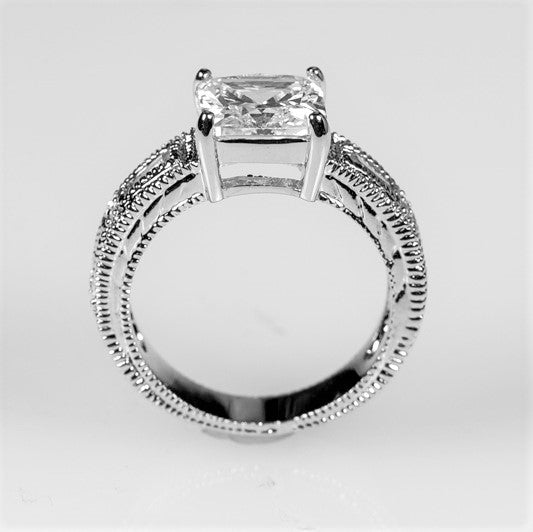 Halle 8mm Princess CZ Engagement Ring | 3ct