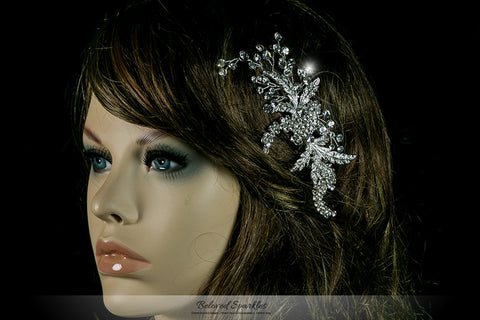 Connie Leaf Spray Hair Clip | Swarovski Crystal - Beloved Sparkles