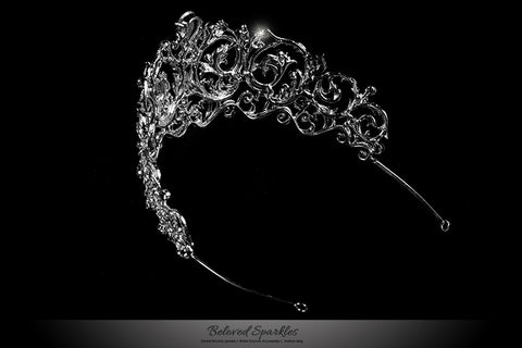 Matilda Victorian Romantic Silver Tiara | Swarovski Crystal - Beloved Sparkles
 - 3