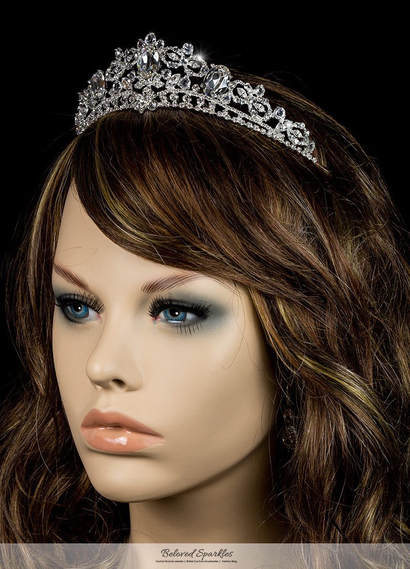 Devora Royal Silver Statement Tiara | Swarovski Crystal - Beloved Sparkles
- 3