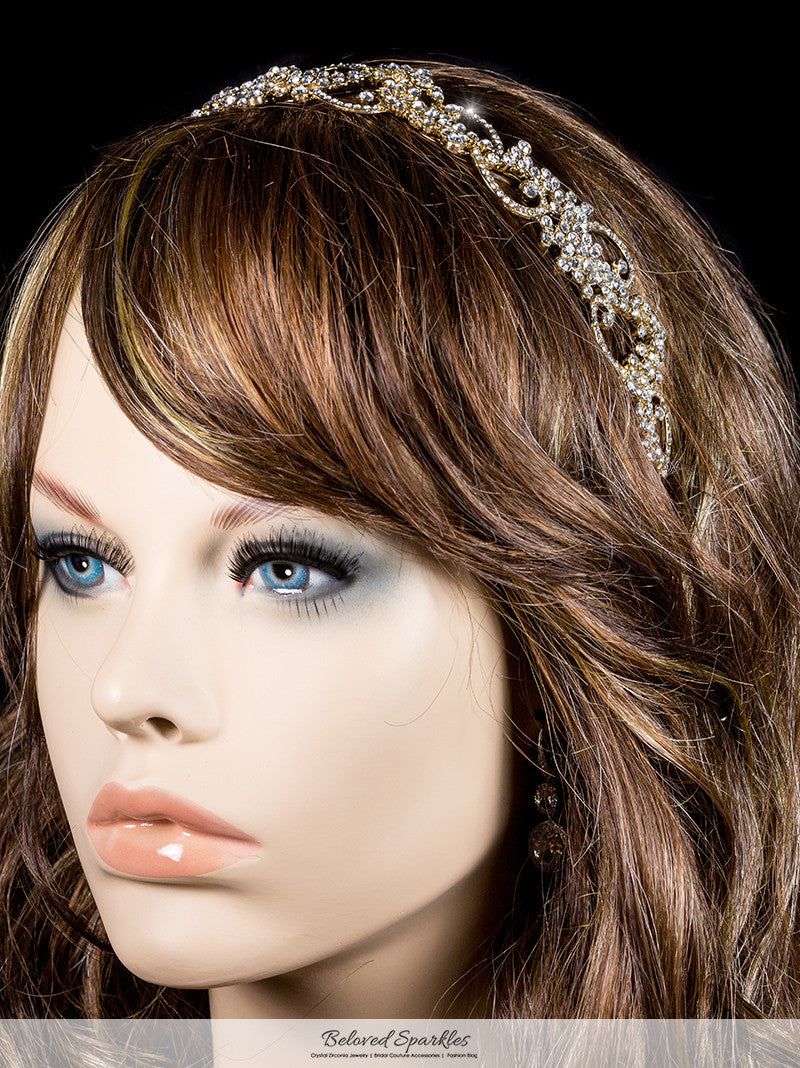 Bethany Swirl Filigree Gold Headband | Swarovski Crystal - Beloved Sparkles
- 3