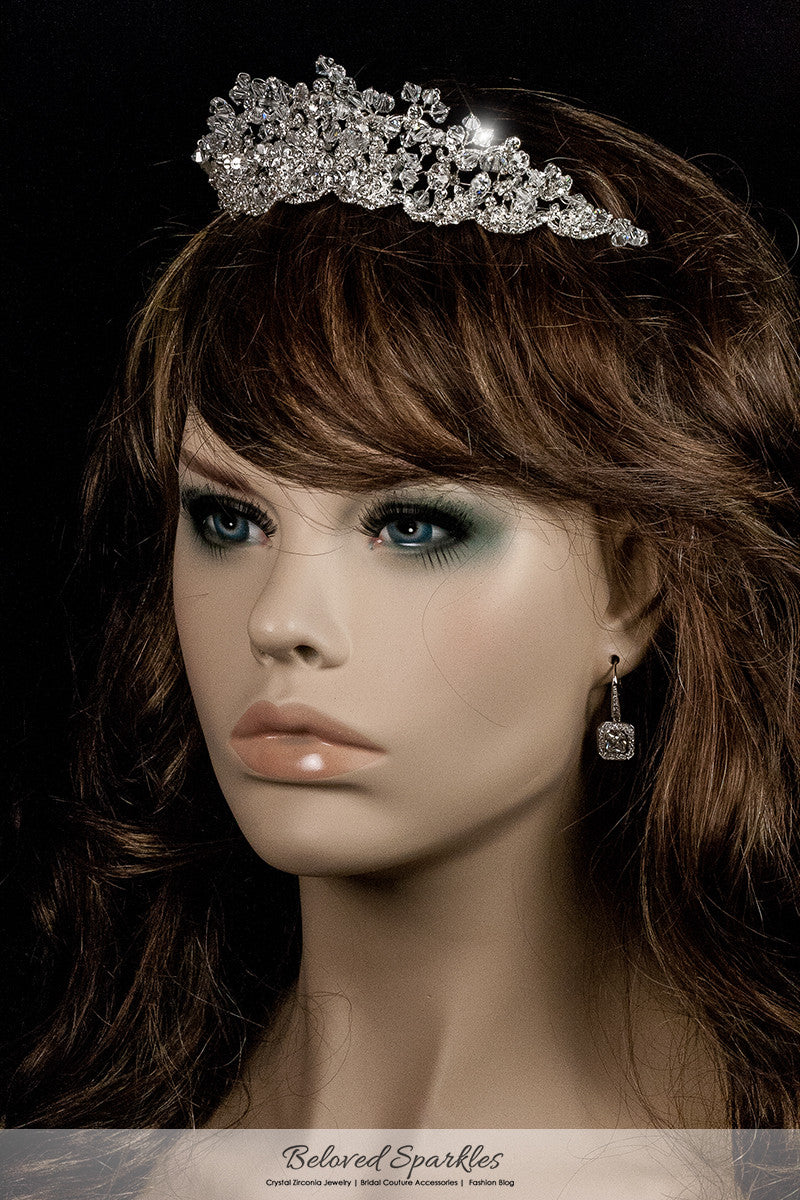 Madison Garden Cluster Silver Tiara | Swarovski Crystal - Beloved Sparkles
 - 3