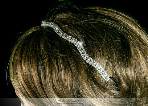 Rita Wavy Rhinestone Stretch Headband | Rhinestone - Beloved Sparkles
 - 3