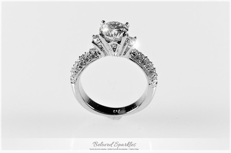 Nikita 7mm Round Three Stone Engagement Ring | 1.3ct | 2.5ct