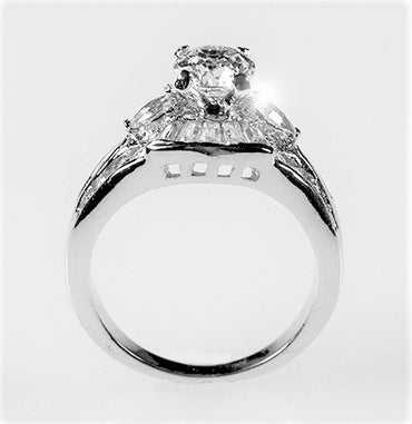 Sandra 6mm Round CZ Engagement Ring | 0.9ct | 2.8ct
