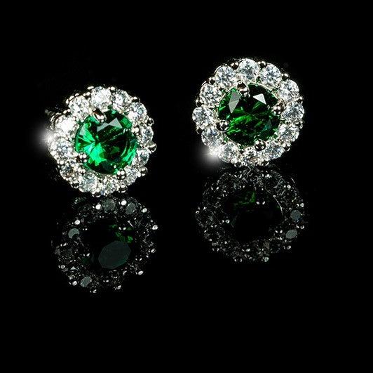Belle 6mm Round CZ Halo Stud Earrings | 0.84ct | 2ct