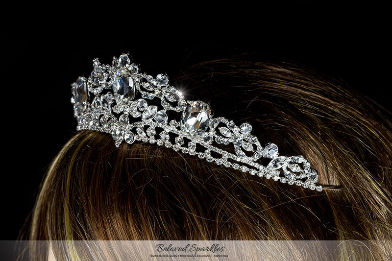 Devora Royal Silver Statement Tiara | Swarovski Crystal - Beloved Sparkles
- 4