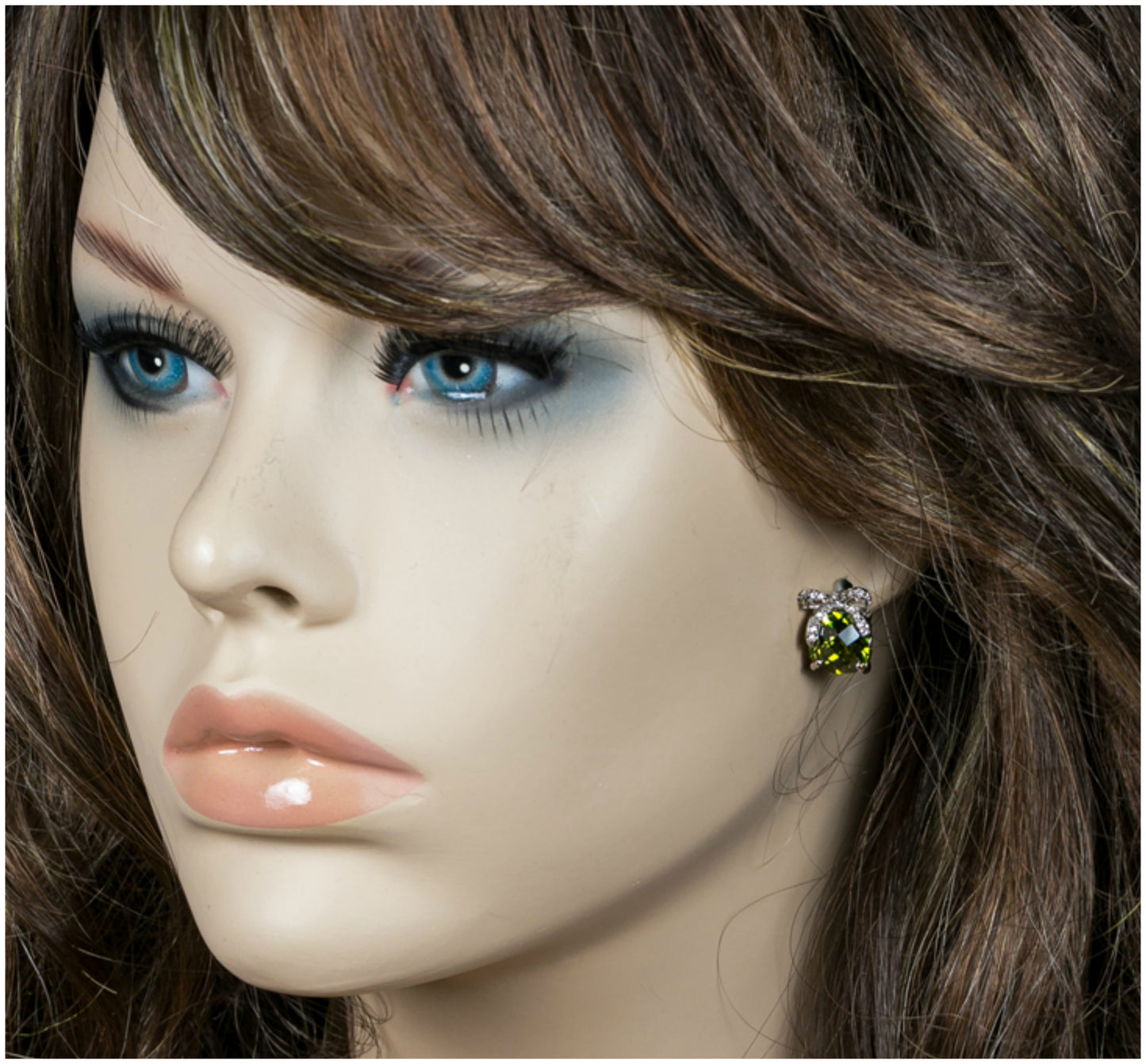 Blanche 10mm Olivine Cushion Bow Earrings