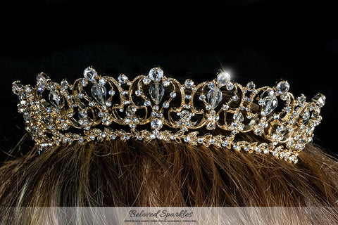Marissa Vintage Art Deco Gold Tiara | Swarovski Crystal - Beloved Sparkles
 - 4