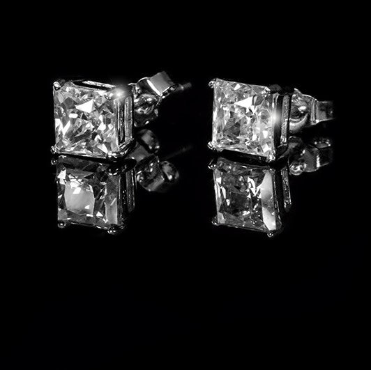 Halen Princess CZ Stud Earrings |4mm - 6mm | Sterling Silver