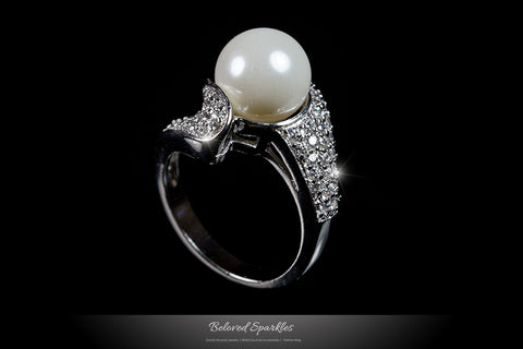 Neila White Pearl Swirl CZ Ring | 0.5ct