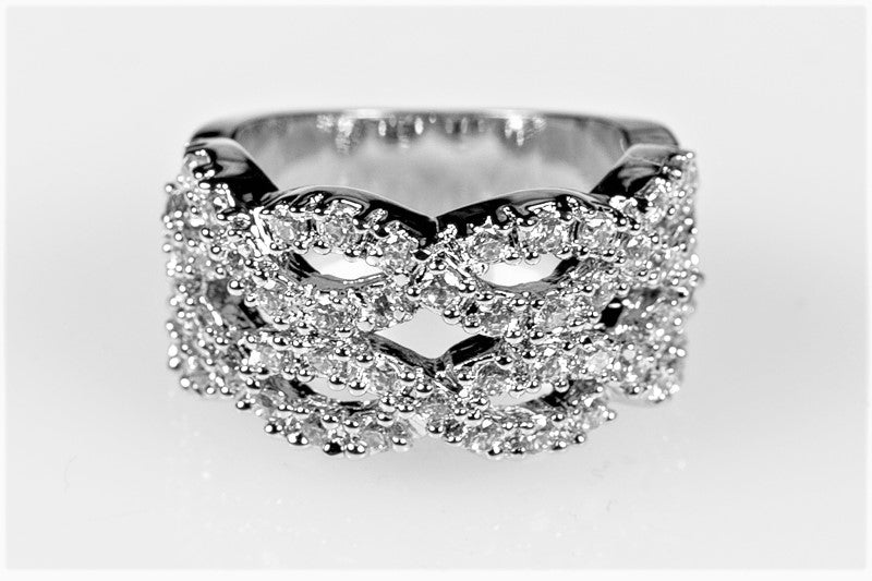 Penn Braided Cubic Zirconia Wide Band Ring | 5ct