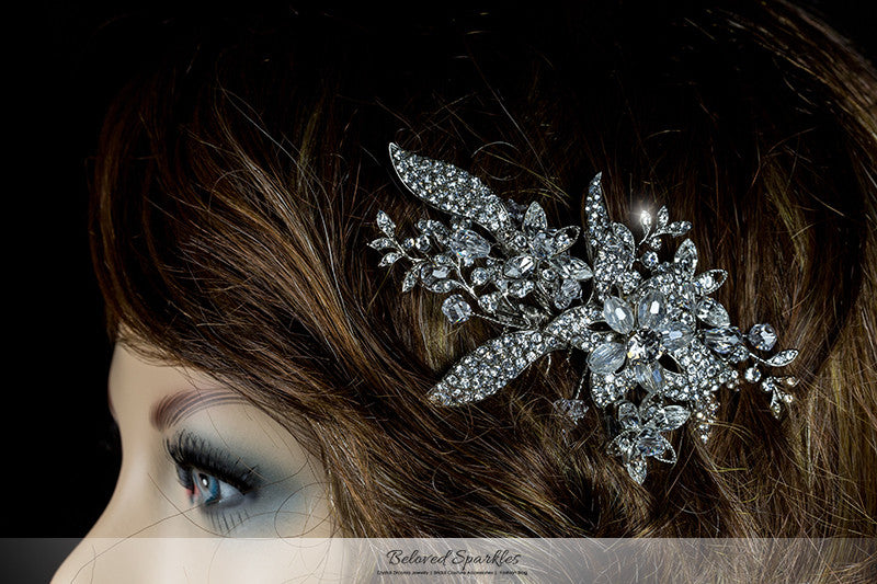 Nicolette Garden Flower Leaves Hair Comb | Swarovski Crystal - Beloved Sparkles
- 5
