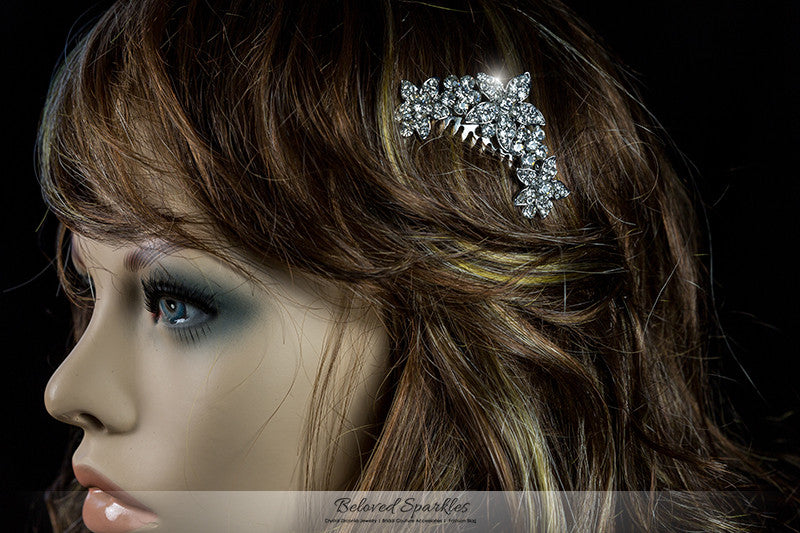 Frannie Petite Flower Hair Comb | Crystal - Beloved Sparkles
