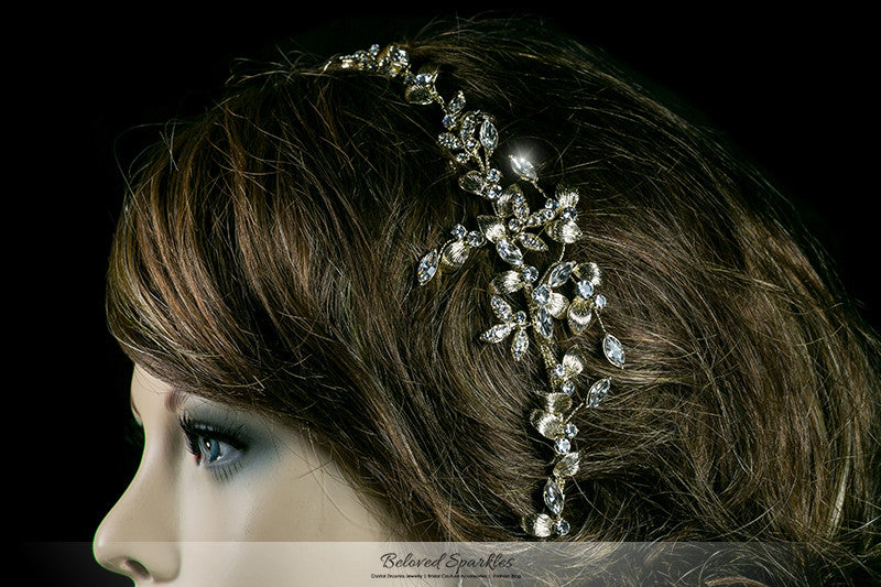 Trista Gold Leaf Hair Tie Headband | Gold | Swarovski Crystal - Beloved Sparkles
- 5