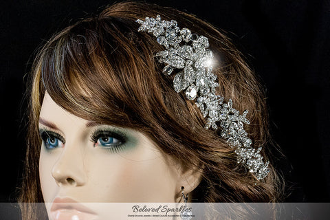 Lizabeth Ila Long Floral Cluster Hair Clip | Swarovski Crystal - Beloved Sparkles
 - 5
