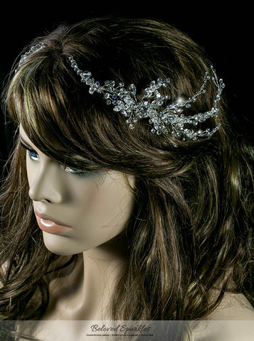 Reina Floral Spray Hair Comb | Swarovski Crystal - Beloved Sparkles
 - 5
