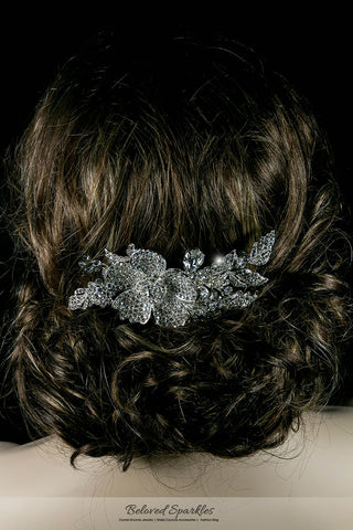 Aida Vintage Flower Statement Hair Comb | Swarovski Crystal - Beloved Sparkles