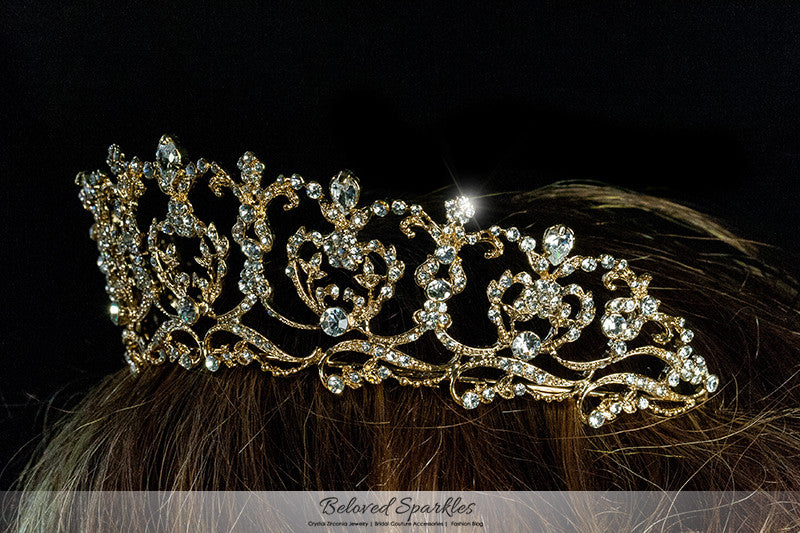 Olina Heart Cluster Gold Tiara | Swarovski Crystal - Beloved Sparkles
- 5