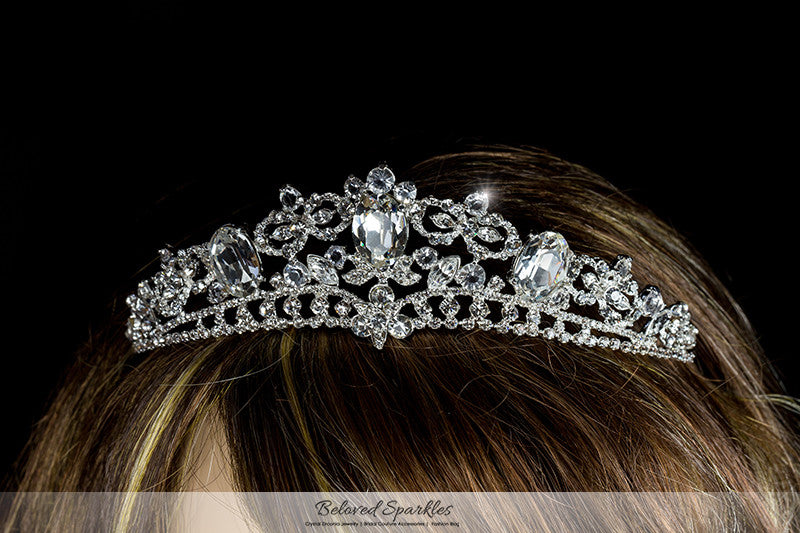 Devora Royal Silver Statement Tiara | Swarovski Crystal - Beloved Sparkles
- 5