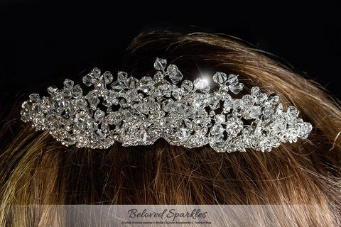 Madison Garden Cluster Silver Tiara | Swarovski Crystal - Beloved Sparkles
 - 5