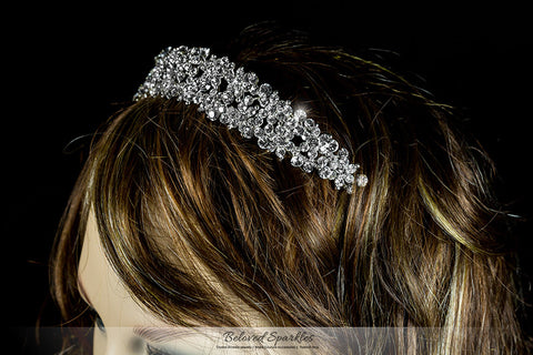Krisma Floral Cluster Silver Tiara | Swarovski Crystal - Beloved Sparkles
 - 5