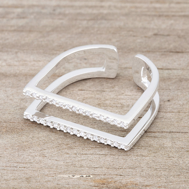 Jenn Pave CZ Parallel Fashion Ring