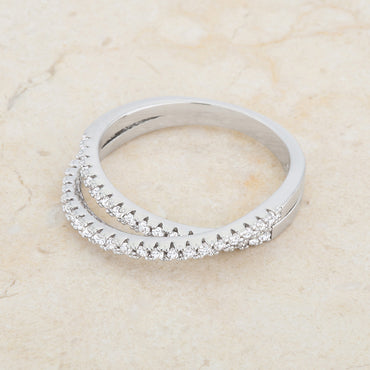 Mara CZ Silver Intertwined Band Ring