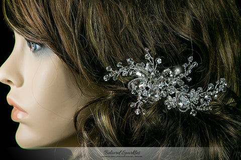 Helen Floral Spray Hair Clip | Swarovski Crystal - Beloved Sparkles
 - 5