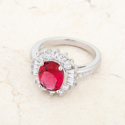 Chrisalee Fuchsia Pink Classic Cluster Cocktail Ring  | 4.5 Carat | Cubic Zirconia - Beloved Sparkles