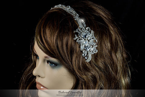 Keena Ribbon Cluster Silver Headband | Swarovski Crystal - Beloved Sparkles
 - 6