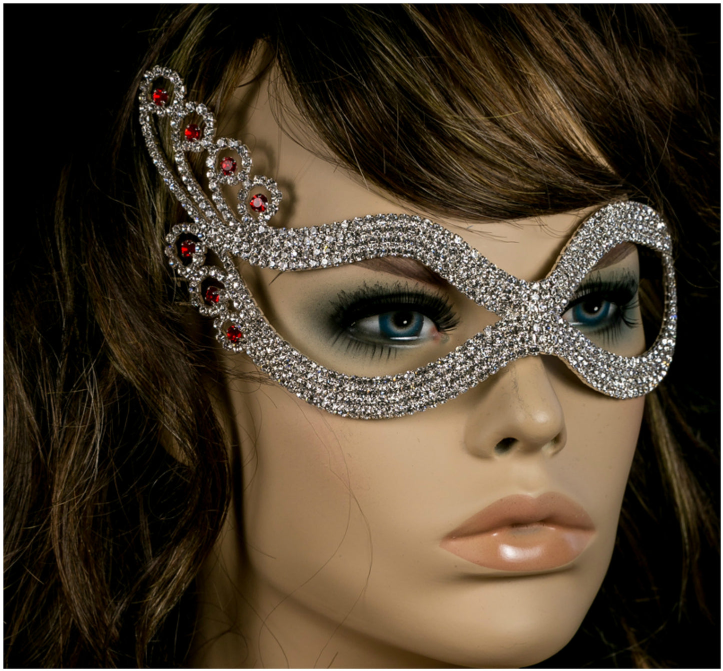 Diacey Ruby Charm Silver Masquerade Mask