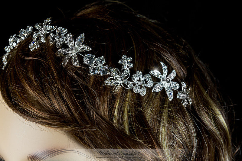 Loretta Flower Forehead Silver Headband | Swarovski Crystal - Beloved Sparkles
- 6