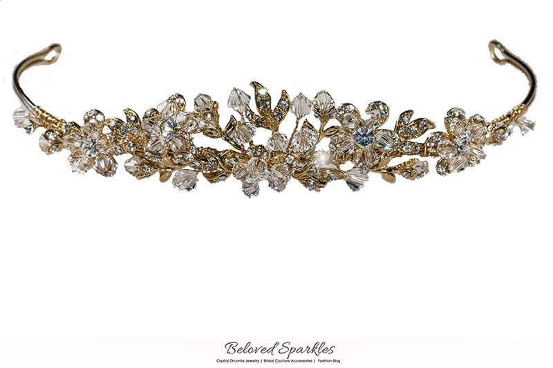 Judith Floral Cluster Gold Tiara | Swarovski Crystal - Beloved Sparkles
- 6
