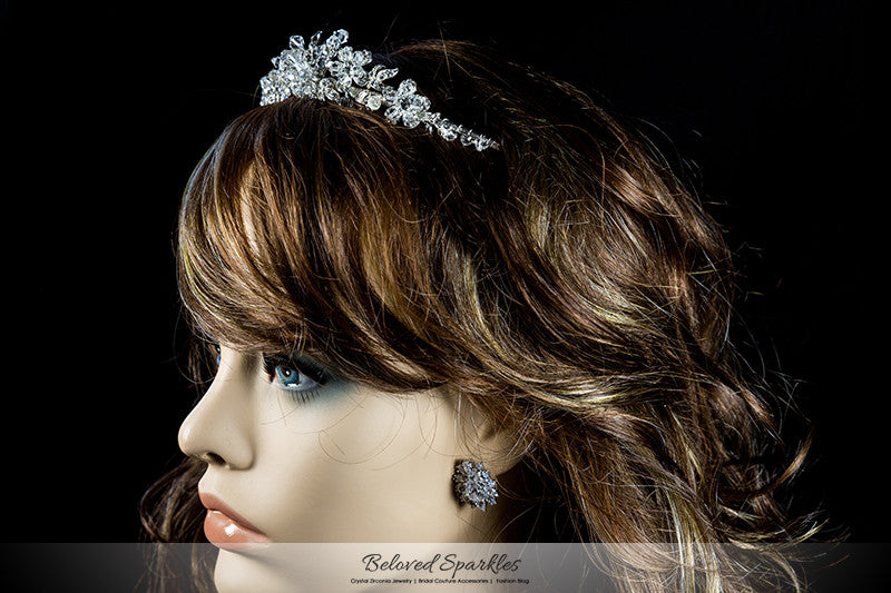Judith Floral Cluster Silver Tiara | Swarovski Crystal - Beloved Sparkles
- 6