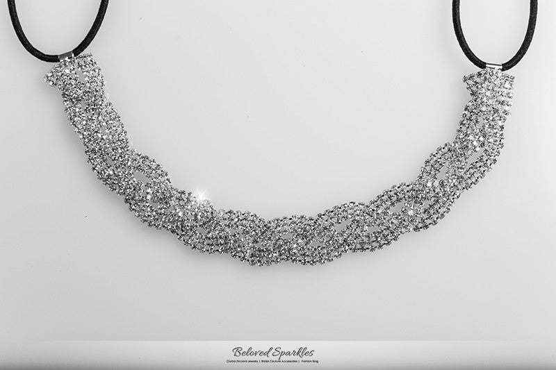 Dicey Rhinestone Twist Braid Stretchable Headband | Rhinestone - Beloved Sparkles
 - 6