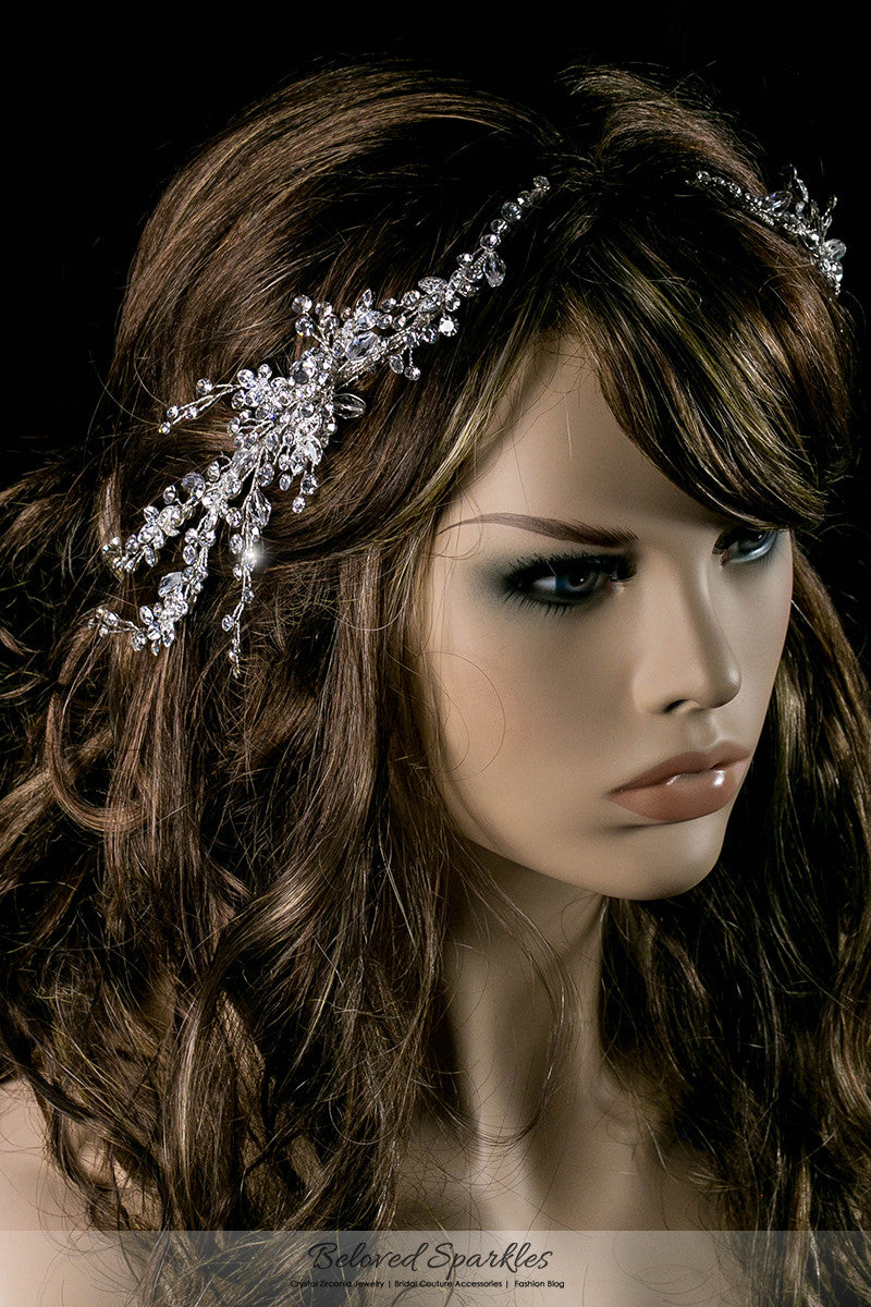 Reina Floral Spray Hair Comb | Swarovski Crystal - Beloved Sparkles
- 6