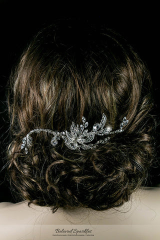 Trina Flower Twine Hair Comb | Swarovski Crystal - Beloved Sparkles
 - 5